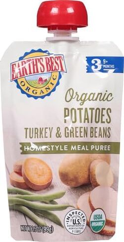 أفضل أغذية الأطفال العضوية من إيرثز بيست، المرحلة 3، تركيا، الكينوا، التفاح، البطاطا الحلوة، 3.5 أوقية. كيس in Kuwait