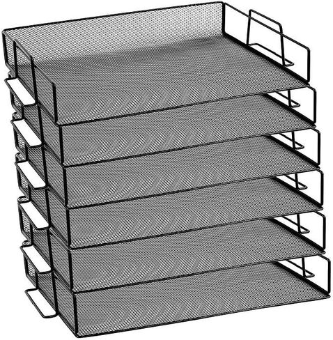 YBM Home Mesh Stackable Letter Tray Desk Organizer for Documents, Papers, Files, and Legal Letters, Black Paper Tray Organizer for Desktop Office, Home, College or Dorm Room - 1 Unit, Black 2251 in Saudi Arabia