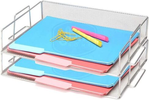 YBM Home Mesh Stackable Letter Tray Desk Organizer for Documents, Papers, Files, and Legal Letters, Black Paper Tray Organizer for Desktop Office, Home, College or Dorm Room - 1 Unit, Black 2251 in Saudi Arabia