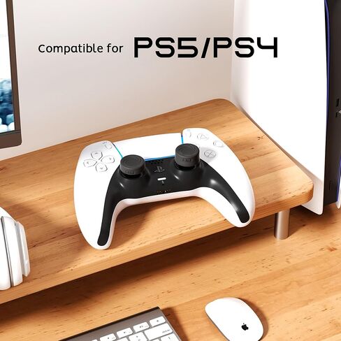 مجموعة مقابض الإبهام ELETIUO المكونة من 8 قطع مريحة من منظور الشخص الأول متوافقة مع أجهزة بلاي ستيشن 4 (PS4)، وحدة تحكم بلاي ستيشن 5 (PS5)، أغطية واقية مع 4 تصميمات، أغطية أعواد الإبهام التناظرية من السيليكون المضادة للانزلاق، أسود in Kuwait