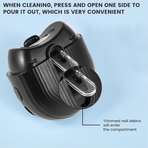 Electric Nail Clipper with 2 Speeds Levels and Nail Clip Box, Rechargeable Safety Electric Baby Nail Trimmer with Light,Portable Nail Cutter Fingernail Cutter for Kid Adult Seniors (BU) in Saudi Arabia