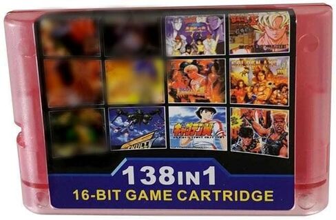 Gamestro 138 in 1 Game Cartridge 16 bit Game Card for Sega Mega Drive Genesis Console (Clear Red) in Saudi Arabia