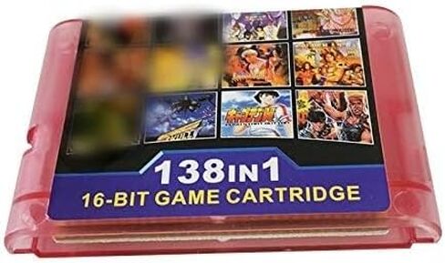Gamestro 138 in 1 Game Cartridge 16 bit Game Card for Sega Mega Drive Genesis Console (Clear Red) in Saudi Arabia