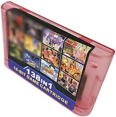 Gamestro 138 in 1 Game Cartridge 16 bit Game Card for Sega Mega Drive Genesis Console (Clear Red) in Saudi Arabia