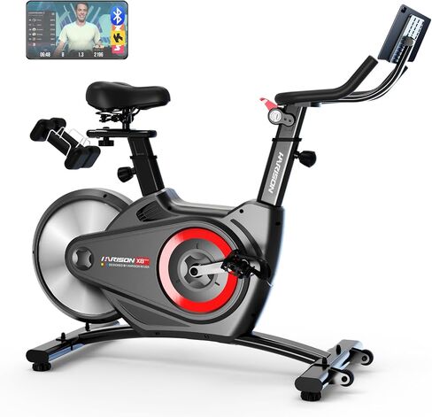 HARISON Electromagnetic Exercise Bike with Bluetooth, Workout Bike with 2 in 1 LED Display for Resistance Control and Data Record, Stationary bike for Home Gym 400 LBS Capacity, 36-Level Resistance in Saudi Arabia