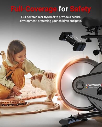 HARISON Electromagnetic Exercise Bike with Bluetooth, Workout Bike with 2 in 1 LED Display for Resistance Control and Data Record, Stationary bike for Home Gym 400 LBS Capacity, 36-Level Resistance in Saudi Arabia