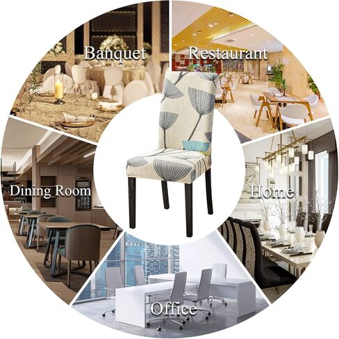 Stretch Chair Covers for Dining Room Set of 4, Dining Chair Slipcovers Protector Cover Removable Washable, Spandex Parsons Back Chair Covers for Kitchen,Diner,Party,Wedding(White Lines) in Saudi Arabia