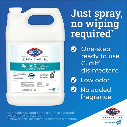 Clorox Healthcare Spore Defense Cleaner Disinfectant, Closed System Refill Bottle, 128 Fl Oz (Package May Vary) (32122) in Saudi Arabia