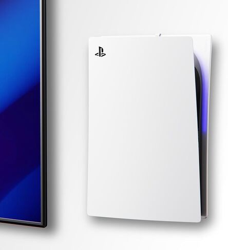 PS5 Wall Mount for PlayStation 5 Disc Edition and Digital Edition (Mount The Console on Wall Near or Behind TV with Invisible Design), Including 2 Accessories Holders (Black) - Not for PS5 Slim in Saudi Arabia