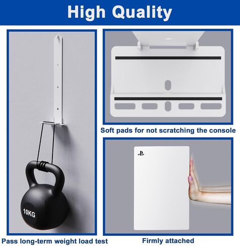 PS5 Wall Mount for PlayStation 5 Disc Edition and Digital Edition (Mount The Console on Wall Near or Behind TV with Invisible Design), Including 2 Accessories Holders (Black) - Not for PS5 Slim in Saudi Arabia