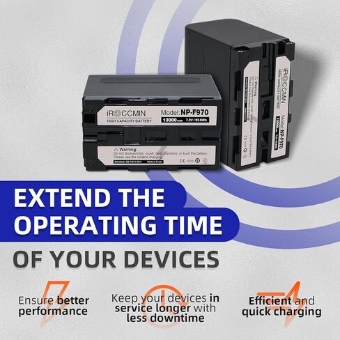 2-حزمة بطارية NP-F970 ، 13000 مللي أمبير لسوني NP-F930 NP-F950 NP-F960 NP-F550 NP-F530 NP-F330 NP-F570 كاميرات يدوية in Kuwait