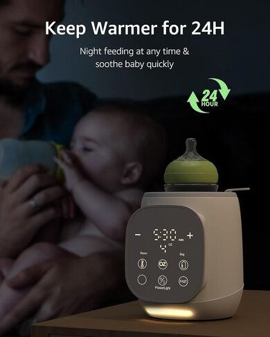 Fast Bottle Warmer 12-in-1 Water Bath Baby Bottle Warmer for Breastmilk and Formula with 24H Keep, Auto Shut-Off, Memory, Sterilize, Accurate Temp Control Baby Milk Warmers for All Bottles in Saudi Arabia