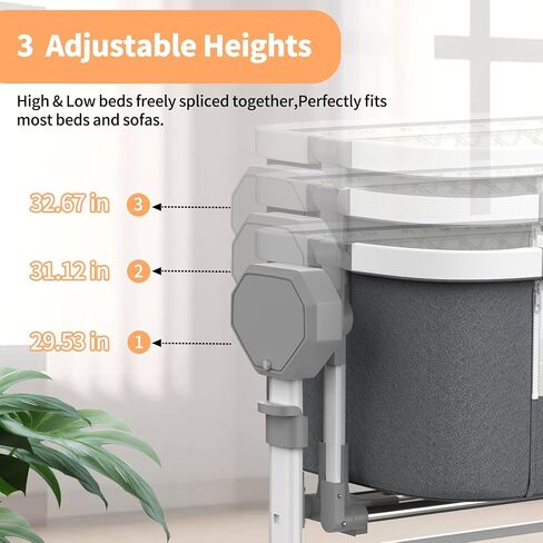 Electric Rocking Bassinet for Baby, Automatic Baby Bedside Bassinet Cribs 3 Height Adjustable, Smart Baby Bassinets Sleeper on Wheels,Remote Control Rocking Baby Cribs for Newborn with 5-Speed Swing in Saudi Arabia
