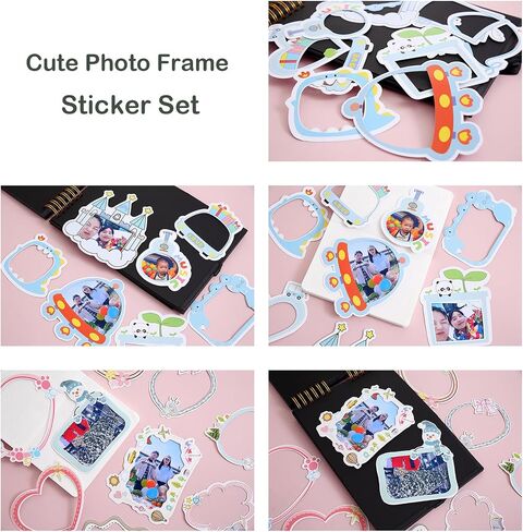 MAXLEAF 50PCS Cartoon Photo Frame Stickers Cute DIY Handmade Photo Album Stickers for Scrapbook Kindergarten Baby Growth Photos Decoration in Saudi Arabia