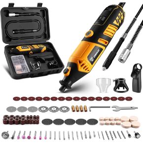 Rotary Tool Kit: DEKOPRO Power Hand Rotary Tools Mini for Wood/Metal, Electric Grinder Drill Machine Set with Flex Shaft for Carving, Cutting, Sanding, Grinding, Polishing, Engraving