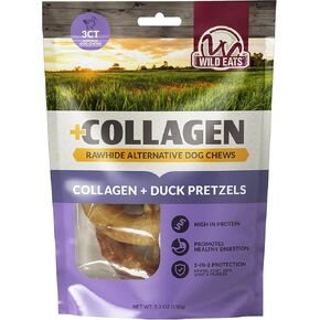Collagen Chews for Dogs, Stick Dog Treat for Medium & Large Dogs (10" 3ct, Real Duck) - Low Fat, No Rawhide, Grain Free Retriever Rolls
