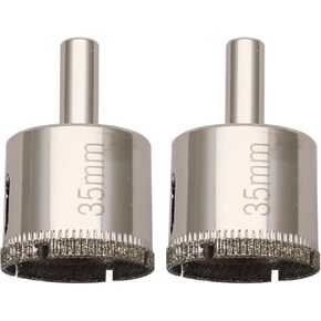 2Pcs Diamond Drill Bits Glass 35mm/1.38inch Hole Saw Drill Bit, Diamond Hole Saw, Glass Drill Bit, Tile Hole Saw for Ceramic Glass Tile Porcelain Marble
