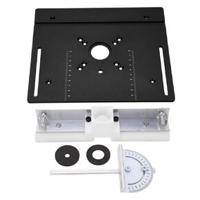Metal Router System Kit C8 Woodworking Insert Base Plate Aluminum Alloy for Router Table Saw Repair Machine Plate Wood Trimming Milling Tools (Black)