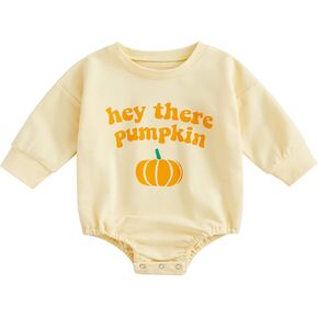 Newborn Baby Girls Boys Oversized Sweatshirts Romper Puff Sleeve Bodysuit Sweater Fall Winter Pullover Tops