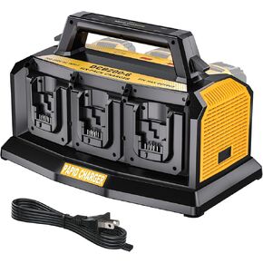 for Dewalt 20v Battery Super Charger, 6-Ports Simultaneous Rapid Charger Station Compatible with Dewalt 20v Lithium Ion Battery and Dewalt Tools DCB104 Dewalt Charger