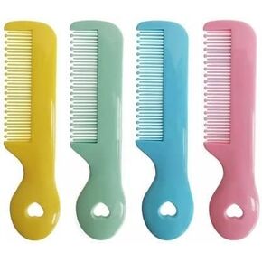 Pack Of 4 Round Tip Bristles Baby Cute Comb Baby Grooming For Sensitive Scalp Skin, for Nursery Newborn Infant Girl Boy Kids Comb Baby