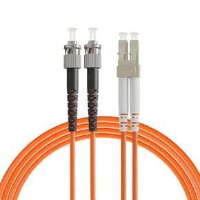 3Meters LC to ST Fiber Patch Cable, 3M (9.84ft) Multimode Duplex 50/125um OM2 Fiber Jumper- LC/UPC-ST/UPC Fiber Patch Cords Orange