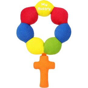 خشخيشات مسبحة الأطفال الناعمة من القطيفة للرضع حديثي الولادة، مقاس 15.24 × 10.16 سم (وردي ساطع) in Kuwait