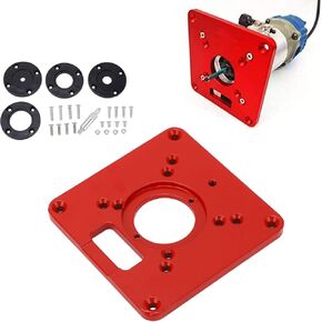 Router Table Insert Plate, Aluminum Alloy Router Plate Wood Tool, Universal Design Accessory for Woodworking, Red Router Base Plate