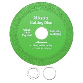 HARFINGTON Glass Cutting Disc 4.5 Inch for Angle Grinder 7/8" Diamond Cutting Disc Ultra-Thin Saw Blade for Cutting Grinding Jade Crystal Tile Ceramic