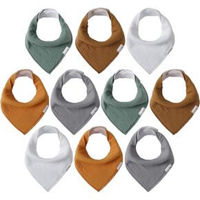 Muslin Baby Bibs for Boys Girls,Baby Bibs for Teething and Drooling,Baby Drool Muslin Bibs,Newborn Bibs for Baby Boy Girl