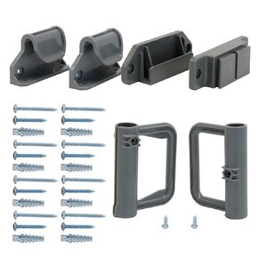 BETERTEK Retractable Baby Gate Replacement Parts Kit Black Extra Wide Dog Gate Mesh Child Safety Gate Full Set Wall Mounting Accessories Brackets and Screws