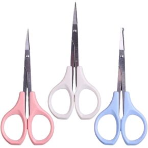 Humbee Hair Trimming Scissors Set, Grooming Scissors for Facial Hair, Nose Hair, Mustache, and Beard Grooming, Stainless Steel Eyebrow Scissors
