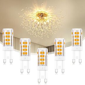 5 Pack G9 LED Bulb, 4000K Natural White 4W G9 LED Light Bulbs with Bi Pin Ceramic Base(40W Halogen Equivalent), 430LM 110V No-Flicker 360°Beam Angle G9 Light Bulb for Chandelier, Non-dimmable
