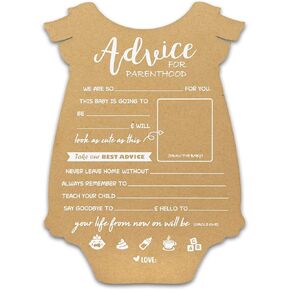 50pcs Baby Onesie Baby Prediction and Parenthood Advice Cards for Baby Shower 5" x 7" Heavyweight (Baby Girl)