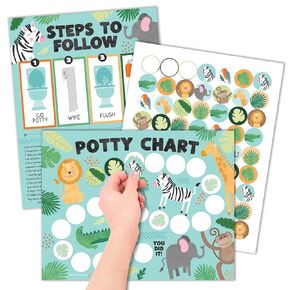 Safari Sticker Chart For Kids Potty Training Chart For Toddlers Boys - Potty Chart For Girls With Stickers, Potty Training Sticker Chart For Girls Potty, Potty Chart For Boys With Stickers, Girl Potty