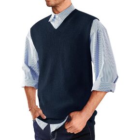 MNCEGEER Mens Sweater Vest V Neck Slim Fit Sweater Vests Knitwear Pullover