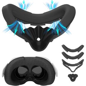 واجهة الوجه ووسادة غطاء الوجه من Rechale لـ Oculus Quest 2، استبدال وسادة الوجه المطورة لـ Meta Quest 2، ملحقات الواقع الافتراضي لـ Quest 2، تصميم دوران الهواء، فكرة هدية لعيد الهالوين