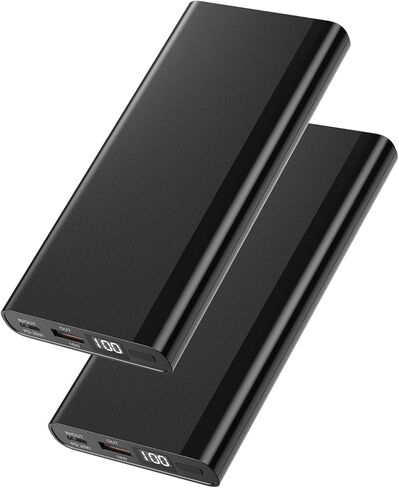 Portable Charger LED Display Power Bank 15000mAh USB C PD 20W Fast Charging External Battery Pack Compatible with iPhone 15/14/13 Samsung S23/S22 Google LG iPad etc-Black in Kuwait