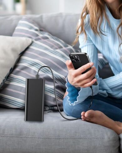 Portable Charger LED Display Power Bank 15000mAh USB C PD 20W Fast Charging External Battery Pack Compatible with iPhone 15/14/13 Samsung S23/S22 Google LG iPad etc-Black in Kuwait