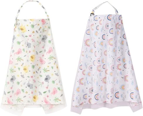 Eforcase 2PCS Nursing Covers for Breastfeeding Cover Breast Feeding Cover Scarf, Soft Breathable Cover Light Car-seat Canopy mom Baby Essentials Nursing Towel in Kuwait
