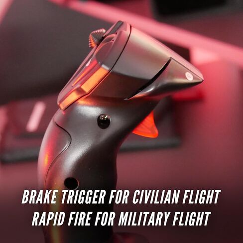 Thrustmaster T.Flight Hotas X - عصا تحكم لمحاكاة الطيران ذات 5 محاور مع صمام خانق ومقاومة قابلة للتعديل وأزرار قابلة للبرمجة للكمبيوتر الشخصي in Kuwait