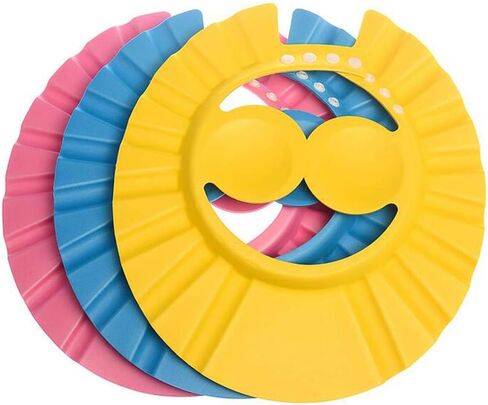 3 قطع قبعة استحمام للأطفال، قبعة شامبو استحمام ناعمة قابلة للتعديل مع حماية للأذن، قبعة حماية للحمام للأطفال، قبعات لغسل الشعر (لون عشوائي) in Kuwait