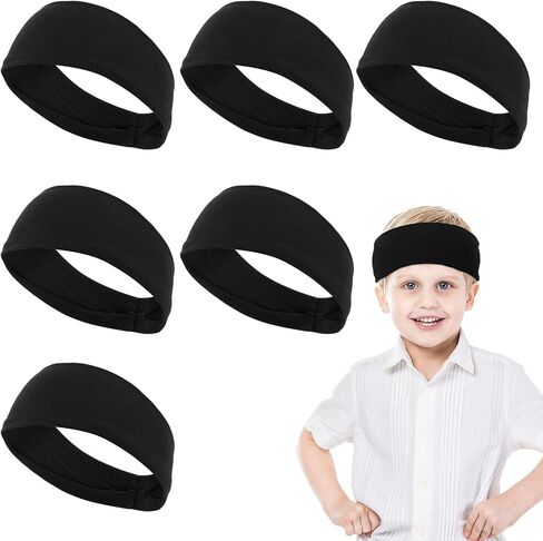 Lusofie 6 Pcs Boys Headbands for Sports Boys Elasticity Sports Headbands for Boys Multi-Color Boy Headbands for Basketball Football Long Hair Sweat-Absorbing Headbands in Saudi Arabia