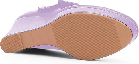 Women's Bow Closed Toe Hook Loop Platform High Heel Wedges Sandals Comfortable Mary Janes Pumps in Saudi Arabia