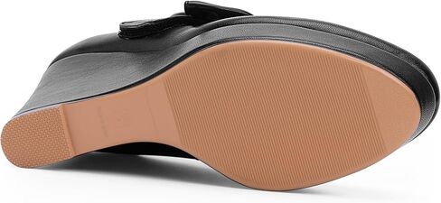 Women's Bow Closed Toe Hook Loop Platform High Heel Wedges Sandals Comfortable Mary Janes Pumps in Saudi Arabia