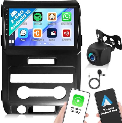 CAMECHO for Ford F150 F-150 2009-2012,Android 13 Car Stereo GPS Navigation DSP Bluetooth USB SWC Mirror Link Multimedia Head Unit 1G RAM 32G ROM + Backup Camera, Black in Saudi Arabia