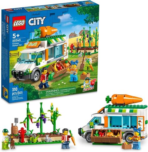 LEGO City Farmers Market Van 60345 Building Toy Set for Kids, Boys, and Girls Ages 5+ Mobile Farm Shop Playset with 3 Minifigures (310 Pieces) in Saudi Arabia