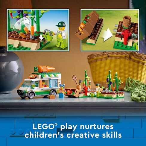 LEGO City Farmers Market Van 60345 Building Toy Set for Kids, Boys, and Girls Ages 5+ Mobile Farm Shop Playset with 3 Minifigures (310 Pieces) in Saudi Arabia