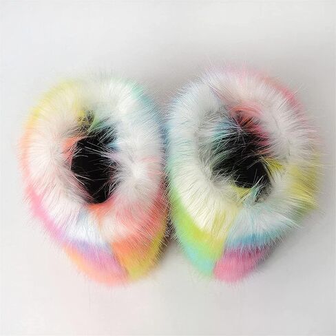 FUNCOS Women's Faux Fur Boots Warm Fuzzy Fluffy Winter Halloween Party Costume Shoes in Saudi Arabia