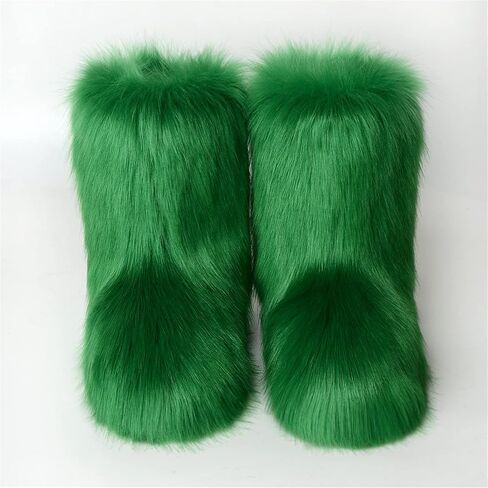 FUNCOS Women's Faux Fur Boots Warm Fuzzy Fluffy Winter Halloween Party Costume Shoes in Saudi Arabia